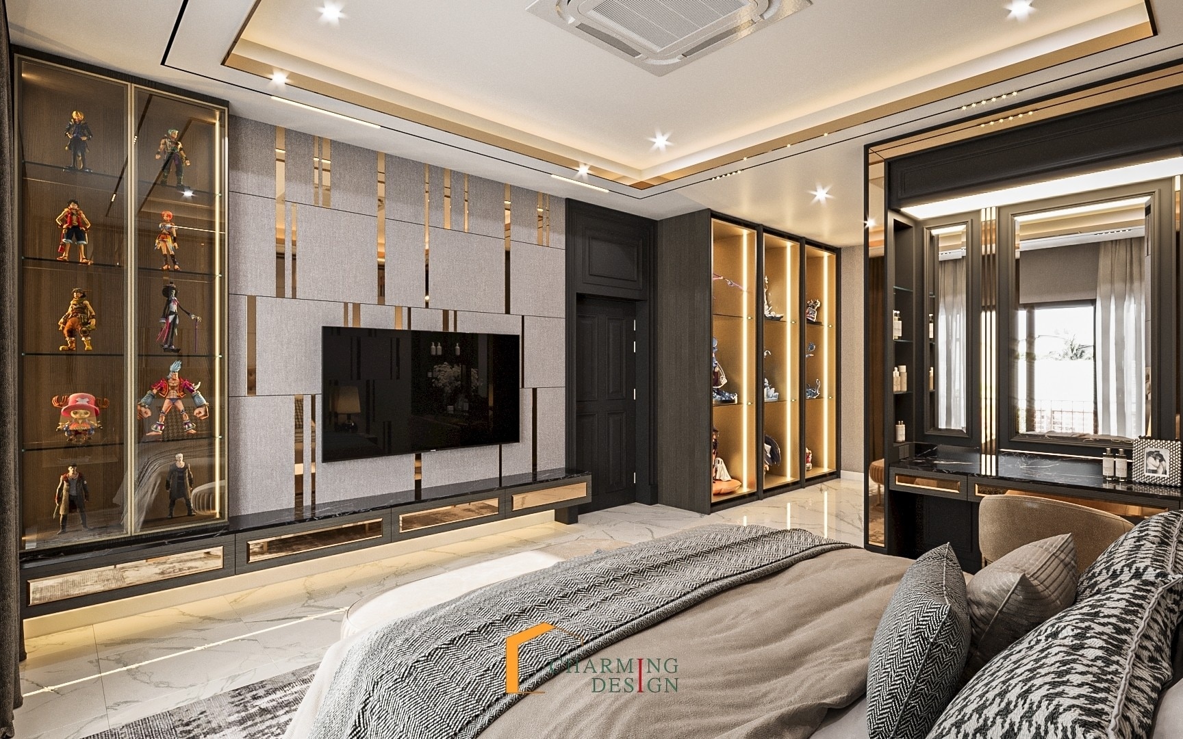 ห้องนอน Built-in Design Luxury