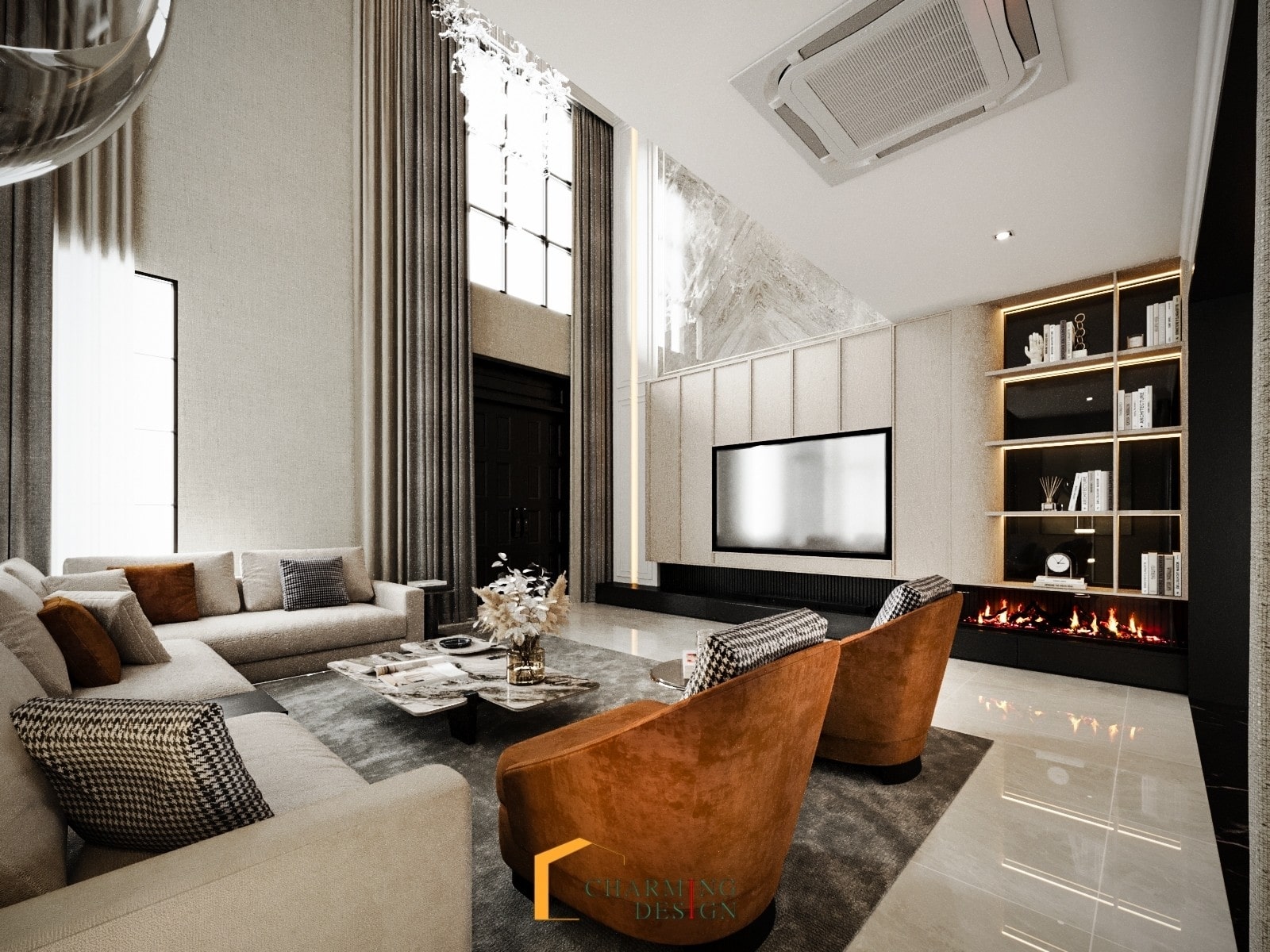 ชั้นวางทีวี Built-in TV Cabinet